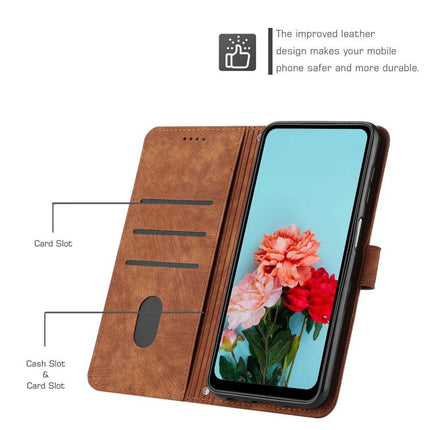 Skin Feel Stripe Pattern Leather Phone Case with Lanyard, For Infinix Hot 70 5G, For Infinix Note Edge 5G, For Infinix Smart 20 4G, For Infinix Note 60 / 60 Pro 5G