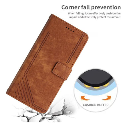 Skin Feel Stripe Pattern Leather Phone Case with Lanyard, For Infinix Hot 70 5G, For Infinix Note Edge 5G, For Infinix Smart 20 4G, For Infinix Note 60 / 60 Pro 5G