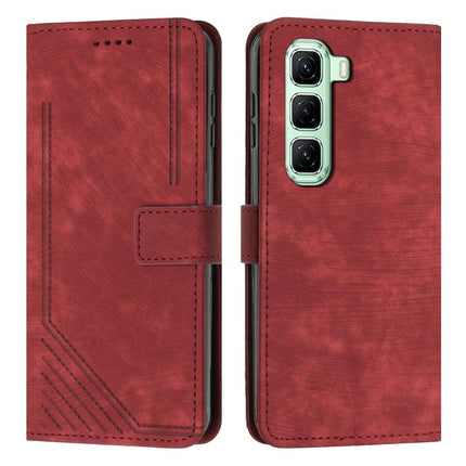 Skin Feel Stripe Pattern Leather Phone Case with Lanyard, For Infinix Hot 70 5G, For Infinix Note Edge 5G, For Infinix Smart 20 4G, For Infinix Note 60 / 60 Pro 5G