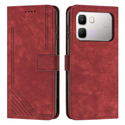 Skin Feel Stripe Pattern Leather Phone Case with Lanyard, For Infinix Hot 70 5G, For Infinix Note Edge 5G, For Infinix Smart 20 4G, For Infinix Note 60 / 60 Pro 5G