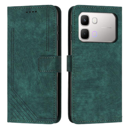 Skin Feel Stripe Pattern Leather Phone Case with Lanyard, For Infinix Hot 70 5G, For Infinix Note Edge 5G, For Infinix Smart 20 4G, For Infinix Note 60 / 60 Pro 5G
