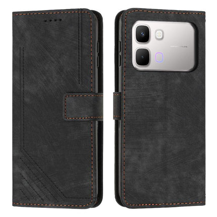 Skin Feel Stripe Pattern Leather Phone Case with Lanyard, For Infinix Hot 70 5G, For Infinix Note Edge 5G, For Infinix Smart 20 4G, For Infinix Note 60 / 60 Pro 5G
