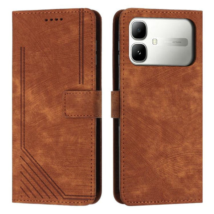Skin Feel Stripe Pattern Leather Phone Case with Lanyard, For Infinix Hot 70 5G, For Infinix Note Edge 5G, For Infinix Smart 20 4G, For Infinix Note 60 / 60 Pro 5G