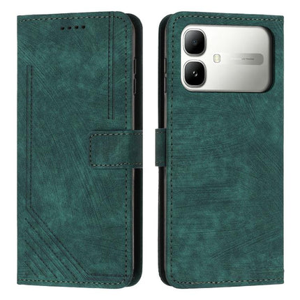Skin Feel Stripe Pattern Leather Phone Case with Lanyard, For Infinix Hot 70 5G, For Infinix Note Edge 5G, For Infinix Smart 20 4G, For Infinix Note 60 / 60 Pro 5G