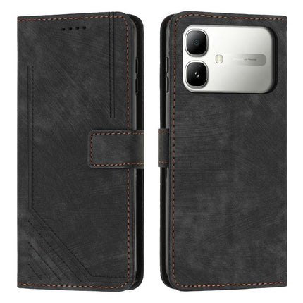 Skin Feel Stripe Pattern Leather Phone Case with Lanyard, For Infinix Hot 70 5G, For Infinix Note Edge 5G, For Infinix Smart 20 4G, For Infinix Note 60 / 60 Pro 5G