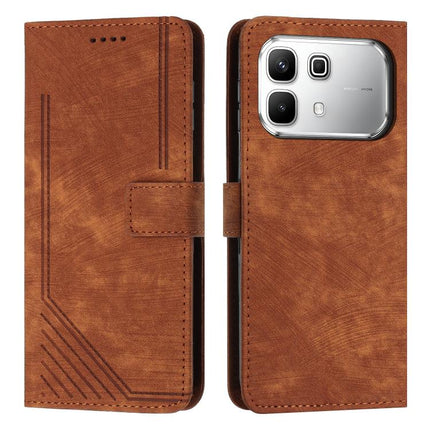 Skin Feel Stripe Pattern Leather Phone Case with Lanyard, For Infinix Hot 70 5G, For Infinix Note Edge 5G, For Infinix Smart 20 4G, For Infinix Note 60 / 60 Pro 5G