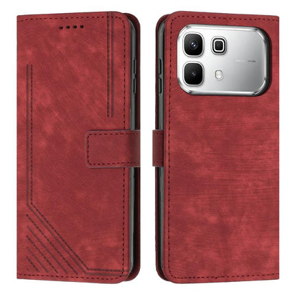 Skin Feel Stripe Pattern Leather Phone Case with Lanyard, For Infinix Hot 70 5G, For Infinix Note Edge 5G, For Infinix Smart 20 4G, For Infinix Note 60 / 60 Pro 5G