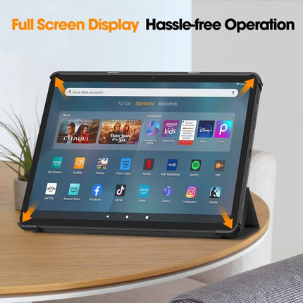 Custer Pure Color 3-Fold Holder Smart Leather Tablet Case, For  Amazon Fire Max 11