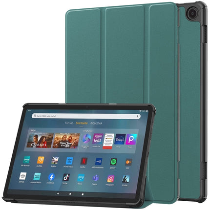 Custer Pure Color 3-Fold Holder Smart Leather Tablet Case, For  Amazon Fire Max 11