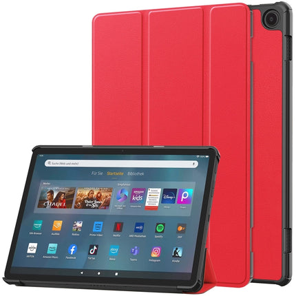 Custer Pure Color 3-Fold Holder Smart Leather Tablet Case, For  Amazon Fire Max 11