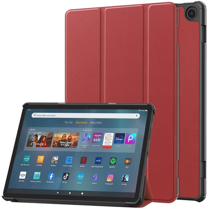 Custer Pure Color 3-Fold Holder Smart Leather Tablet Case, For  Amazon Fire Max 11