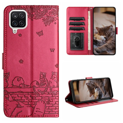 Cat Embossing Pattern Leather Phone Case with Lanyard, For Samsung Galaxy S21, For Samsung Galaxy S21+, For Samsung Galaxy S21 Ultra, For Samsung Galaxy A12