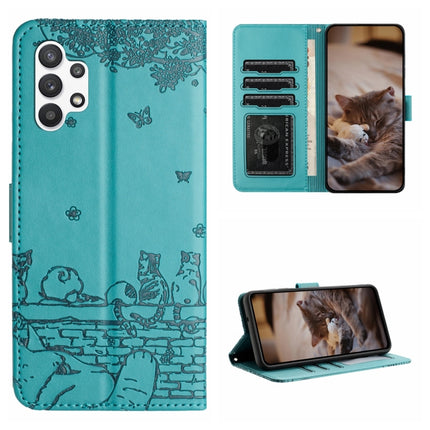 Cat Embossing Pattern Leather Phone Case with Lanyard, For Samsung Galaxy A23, For Samsung Galaxy A33, For Samsung Galaxy A13 4G, For Samsung Galaxy S22 Ultra