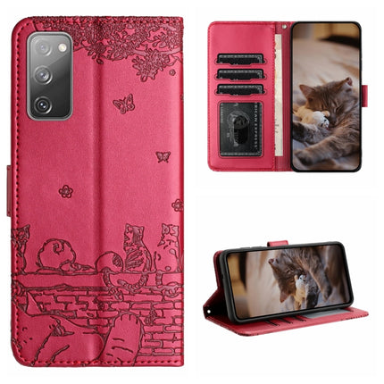 Cat Embossing Pattern Leather Phone Case with Lanyard, For Samsung Galaxy S23 FE, For Samsung Galaxy S23 Ultra, For Samsung Galaxy S23, For Samsung Galaxy S20 FE