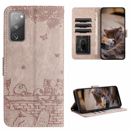 Cat Embossing Pattern Leather Phone Case with Lanyard, For Samsung Galaxy S23 FE, For Samsung Galaxy S23 Ultra, For Samsung Galaxy S23, For Samsung Galaxy S20 FE