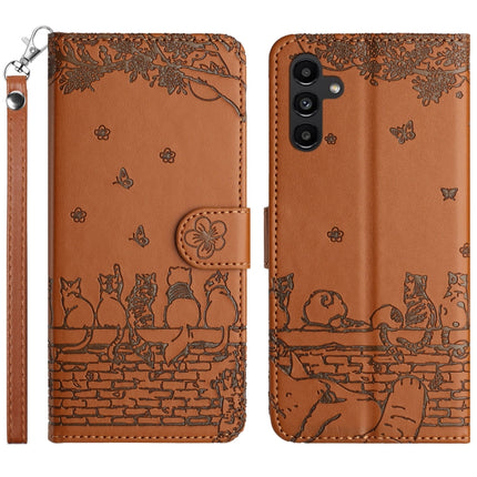 Cat Embossing Pattern Leather Phone Case with Lanyard, For Samsung Galaxy A35, For Samsung Galaxy A54, For Samsung Galaxy A05s, For Samsung Galaxy A15