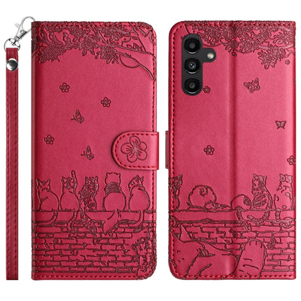 Cat Embossing Pattern Leather Phone Case with Lanyard, For Samsung Galaxy A24, For Samsung Galaxy A15 5G, For Samsung Galaxy S24 Ultra, For Samsung Galaxy S24+