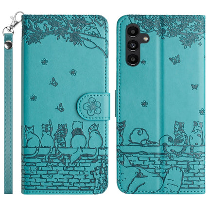 Cat Embossing Pattern Leather Phone Case with Lanyard, For Samsung Galaxy A24, For Samsung Galaxy A15 5G, For Samsung Galaxy S24 Ultra, For Samsung Galaxy S24+
