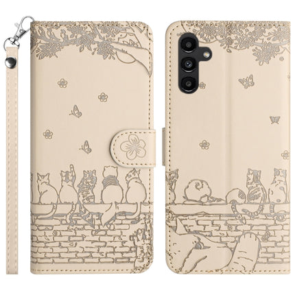 Cat Embossing Pattern Leather Phone Case with Lanyard, For Samsung Galaxy A24, For Samsung Galaxy A15 5G, For Samsung Galaxy S24 Ultra, For Samsung Galaxy S24+
