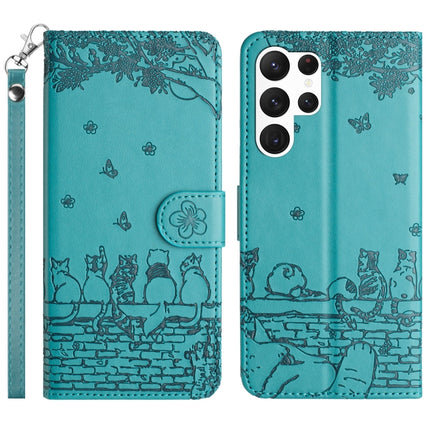 Cat Embossing Pattern Leather Phone Case with Lanyard, For Samsung Galaxy A24, For Samsung Galaxy A15 5G, For Samsung Galaxy S24 Ultra, For Samsung Galaxy S24+