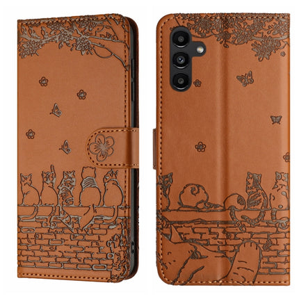 Cat Embossing Pattern Leather Phone Case with Lanyard, For Samsung Galaxy A35, For Samsung Galaxy A54, For Samsung Galaxy A05s, For Samsung Galaxy A15