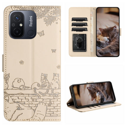 Cat Embossing Pattern Leather Phone Case with Lanyard, For Xiaomi Redmi Note 12 5G India / POCO X5, For Xiaomi Redmi 12C / 11A, For Xiaomi Redmi Note 11 Pro 4G/5G Global, For Xiaomi Redmi Note 11 Global