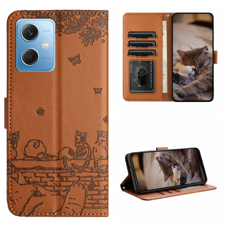 Cat Embossing Pattern Leather Phone Case with Lanyard, For Xiaomi Redmi Note 12 5G India / POCO X5, For Xiaomi Redmi 12C / 11A, For Xiaomi Redmi Note 11 Pro 4G/5G Global, For Xiaomi Redmi Note 11 Global