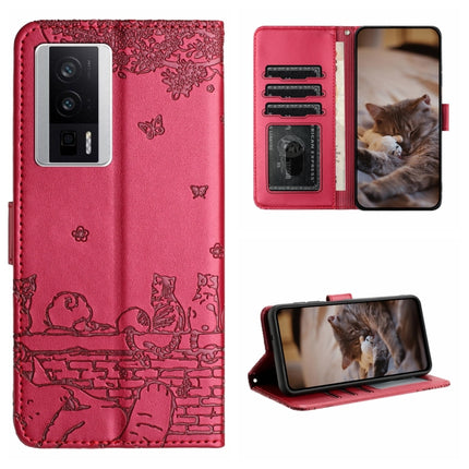 Cat Embossing Pattern Leather Phone Case with Lanyard, For Xiaomi Poco F5, For Xiaomi Poco F5 Pro, For Xiaomi Redmi Note 12 4G Global, For Xiaomi Redmi Note 12 Pro Speed