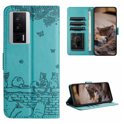 Cat Embossing Pattern Leather Phone Case with Lanyard, For Xiaomi Poco F5, For Xiaomi Poco F5 Pro, For Xiaomi Redmi Note 12 4G Global, For Xiaomi Redmi Note 12 Pro Speed