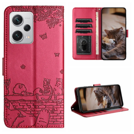 Cat Embossing Pattern Leather Phone Case with Lanyard, For Xiaomi Poco F5, For Xiaomi Poco F5 Pro, For Xiaomi Redmi Note 12 4G Global, For Xiaomi Redmi Note 12 Pro Speed