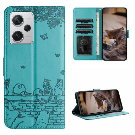 Cat Embossing Pattern Leather Phone Case with Lanyard, For Xiaomi Poco F5, For Xiaomi Poco F5 Pro, For Xiaomi Redmi Note 12 4G Global, For Xiaomi Redmi Note 12 Pro Speed