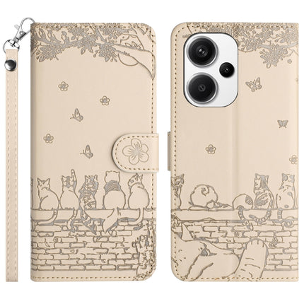 Cat Embossing Pattern Leather Phone Case with Lanyard, For Xiaomi Redmi 13C 4G/5G/13R 5G, For Xiaomi Redmi Note 13 5G, For Xiaomi Redmi Note 13 Pro+, For Xiaomi Redmi Note 13 Pro 5G