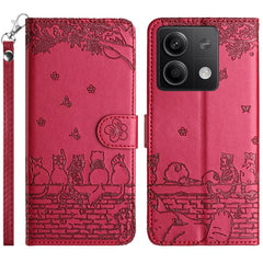 Cat Embossing Pattern Leather Phone Case with Lanyard, For Xiaomi Poco M6 Pro 4G, For Xiaomi Poco C65/Poco M6, For Xiaomi Redmi Note 13 Pro 4G, For Xiaomi Redmi Note 13 4G, For Xiaomi Redmi 13C 4G/5G/13R 5G, For Xiaomi Redmi Note 13 5G