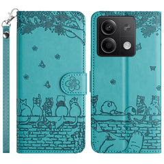 Cat Embossing Pattern Leather Phone Case with Lanyard, For Xiaomi Poco M6 Pro 4G, For Xiaomi Poco C65/Poco M6, For Xiaomi Redmi Note 13 Pro 4G, For Xiaomi Redmi Note 13 4G, For Xiaomi Redmi 13C 4G/5G/13R 5G, For Xiaomi Redmi Note 13 5G