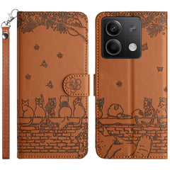 Cat Embossing Pattern Leather Phone Case with Lanyard, For Xiaomi Poco M6 Pro 4G, For Xiaomi Poco C65/Poco M6, For Xiaomi Redmi Note 13 Pro 4G, For Xiaomi Redmi Note 13 4G, For Xiaomi Redmi 13C 4G/5G/13R 5G, For Xiaomi Redmi Note 13 5G