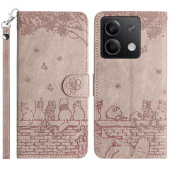 Cat Embossing Pattern Leather Phone Case with Lanyard, For Xiaomi Poco M6 Pro 4G, For Xiaomi Poco C65/Poco M6, For Xiaomi Redmi Note 13 Pro 4G, For Xiaomi Redmi Note 13 4G, For Xiaomi Redmi 13C 4G/5G/13R 5G, For Xiaomi Redmi Note 13 5G