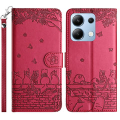 Cat Embossing Pattern Leather Phone Case with Lanyard, For Xiaomi Poco M6 Pro 4G, For Xiaomi Poco C65/Poco M6, For Xiaomi Redmi Note 13 Pro 4G, For Xiaomi Redmi Note 13 4G, For Xiaomi Redmi 13C 4G/5G/13R 5G, For Xiaomi Redmi Note 13 5G