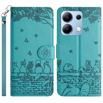 Cat Embossing Pattern Leather Phone Case with Lanyard, For Xiaomi Poco M6 Pro 4G, For Xiaomi Poco C65/Poco M6, For Xiaomi Redmi Note 13 Pro 4G, For Xiaomi Redmi Note 13 4G