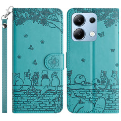 Cat Embossing Pattern Leather Phone Case with Lanyard, For Xiaomi Poco M6 Pro 4G, For Xiaomi Poco C65/Poco M6, For Xiaomi Redmi Note 13 Pro 4G, For Xiaomi Redmi Note 13 4G, For Xiaomi Redmi 13C 4G/5G/13R 5G, For Xiaomi Redmi Note 13 5G