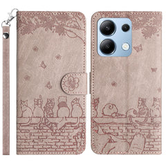 Cat Embossing Pattern Leather Phone Case with Lanyard, For Xiaomi Poco M6 Pro 4G, For Xiaomi Poco C65/Poco M6, For Xiaomi Redmi Note 13 Pro 4G, For Xiaomi Redmi Note 13 4G, For Xiaomi Redmi 13C 4G/5G/13R 5G, For Xiaomi Redmi Note 13 5G