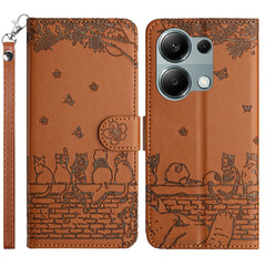 Cat Embossing Pattern Leather Phone Case with Lanyard, For Xiaomi Poco M6 Pro 4G, For Xiaomi Poco C65/Poco M6, For Xiaomi Redmi Note 13 Pro 4G, For Xiaomi Redmi Note 13 4G, For Xiaomi Redmi 13C 4G/5G/13R 5G, For Xiaomi Redmi Note 13 5G