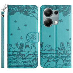 Cat Embossing Pattern Leather Phone Case with Lanyard, For Xiaomi Poco M6 Pro 4G, For Xiaomi Poco C65/Poco M6, For Xiaomi Redmi Note 13 Pro 4G, For Xiaomi Redmi Note 13 4G, For Xiaomi Redmi 13C 4G/5G/13R 5G, For Xiaomi Redmi Note 13 5G