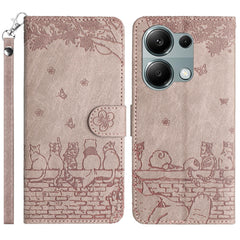 Cat Embossing Pattern Leather Phone Case with Lanyard, For Xiaomi Poco M6 Pro 4G, For Xiaomi Poco C65/Poco M6, For Xiaomi Redmi Note 13 Pro 4G, For Xiaomi Redmi Note 13 4G, For Xiaomi Redmi 13C 4G/5G/13R 5G, For Xiaomi Redmi Note 13 5G