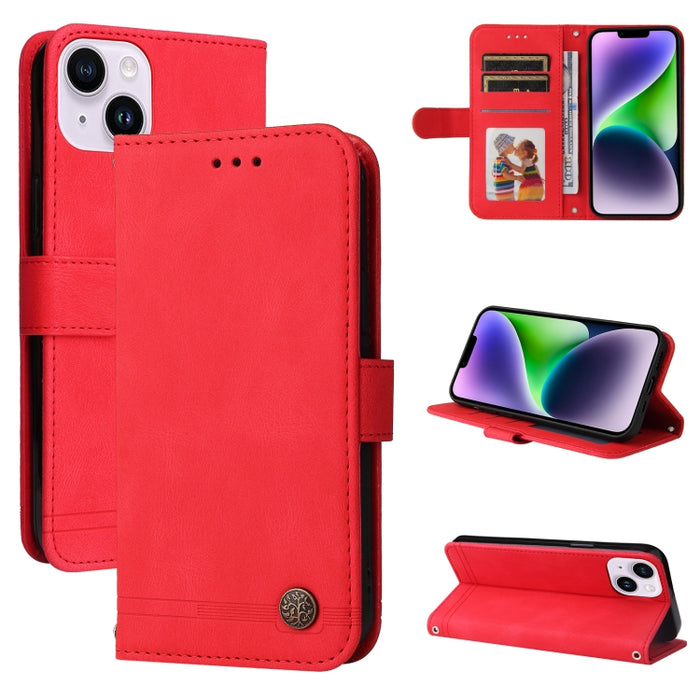 Skin Feel Life Tree Leather Phone Case, For iPhone 15