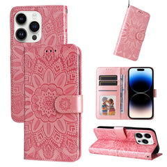 Embossed Sunflower Leather Phone Case, For iPhone 16e, For iPhone 15 Pro Max, For iPhone 15 Pro, For iPhone 15 Plus