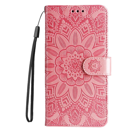 Embossed Sunflower Leather Phone Case, For iPhone 15
