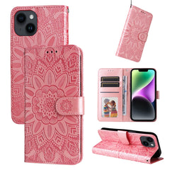 Embossed Sunflower Leather Phone Case, For iPhone 16e, For iPhone 15 Pro Max, For iPhone 15 Pro, For iPhone 15 Plus