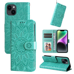 Embossed Sunflower Leather Phone Case, For iPhone 15 Pro, For iPhone 15 Plus, For iPhone 15