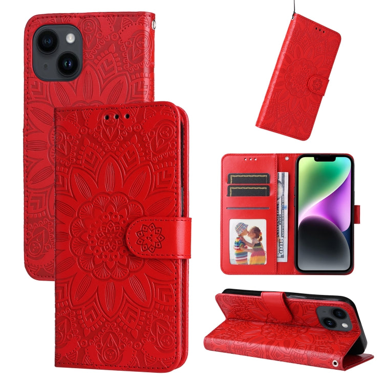 Embossed Sunflower Leather Phone Case