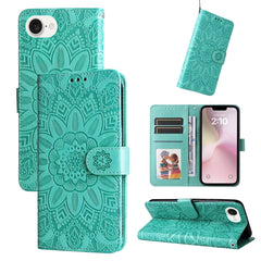 Embossed Sunflower Leather Phone Case, For iPhone 16e, For iPhone 15 Pro Max, For iPhone 15 Pro, For iPhone 15 Plus